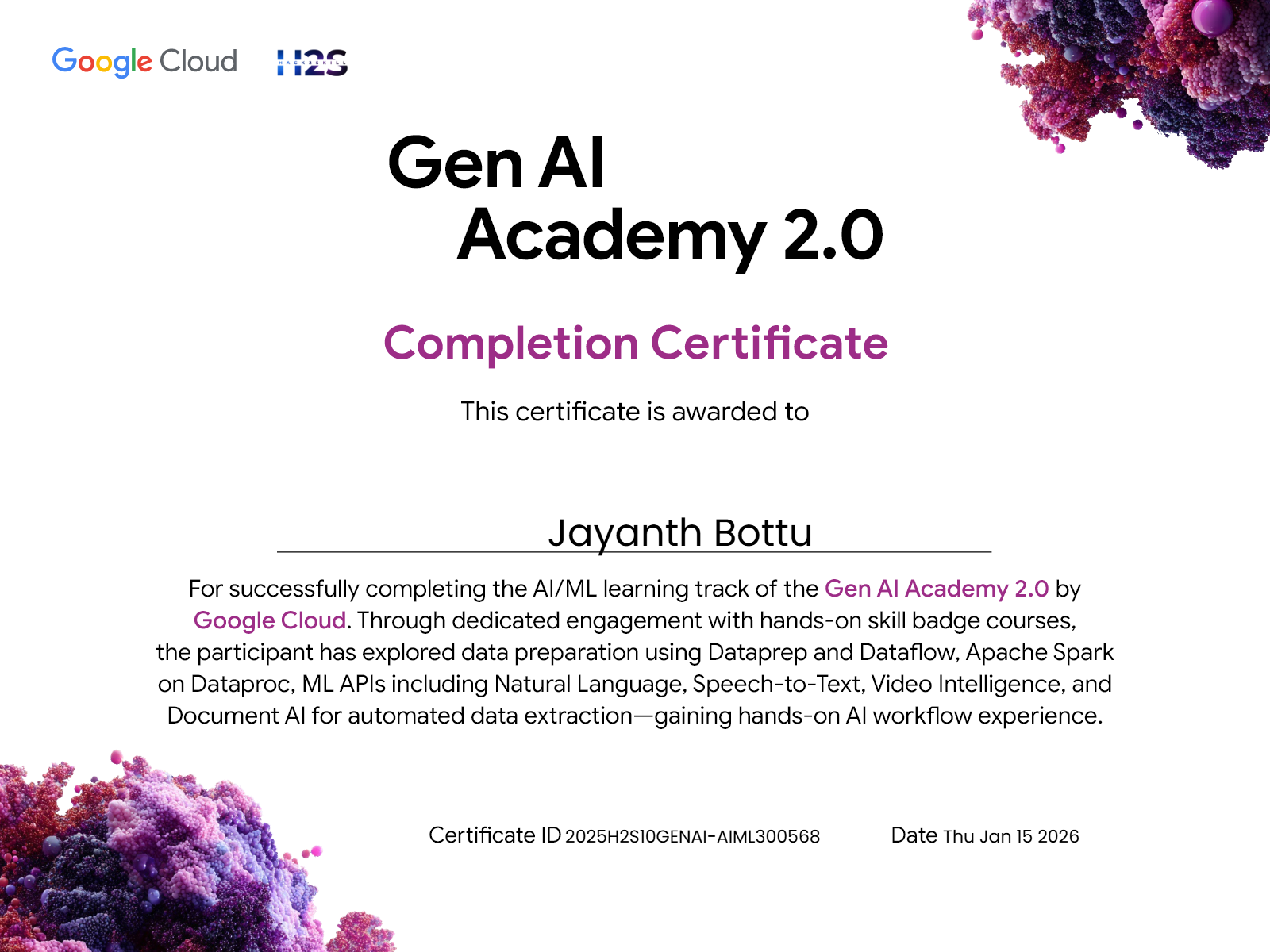 GenAI Academy Certificate
